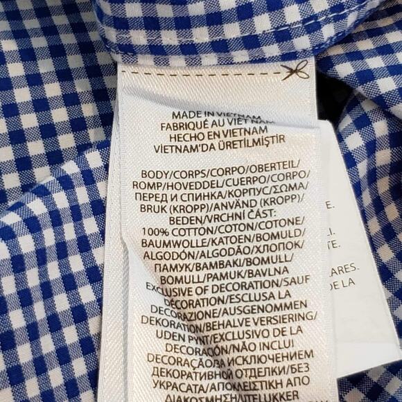 Polo Ralph Lauren Shirt Men's Medium Blue White Gingham Plaid Button Down Preppy - Picture 7 of 9